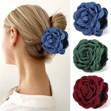 1/3 piezas de pinza de pelo de mujer de unicolor, simple y elegante de 9 cm de tela con rosa de múltiples capas, adecuada para moños elegantes, apta para uso diario de verano, accesorios bohemios de San Valentín, rosa, accesorios para el cabello, pinzas para el cabello, pasadores para el cabello, sujetadores para el cabello, accesorios para el cabello, accesorios para la playa, accesorios para el cabello de otoño e invierno para mujer, accesorios para vacaciones