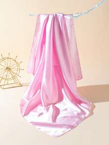 1 pièce Foulard carré en soie mate unicolore pour femme, minimaliste et élégant, adapté aux sorties, aux vacances et à la photographie au printemps, en été et en automne - Doré - Voir 4