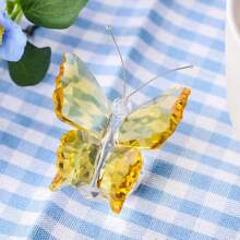 Mariposa de cristal, pequeño animal, decoración del hogar, accesorio de escritorio, conjunto compuesto por mariposa de cristal blanco y prisma de captura de luna/sol