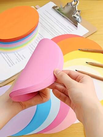Construction Paper Circles With Assorted Colors , Colored Craft Paper 200/500 Sheets For Arts And Crafts, Crafting Supplies, DIY Creative Painting Art Paper Projects And Festival Crafts, Paper Art Supplies Summer Birthday Gifts Wedding Beach Back To School School Supplies Room Decor School Decor School Surprise Dormitory Decor