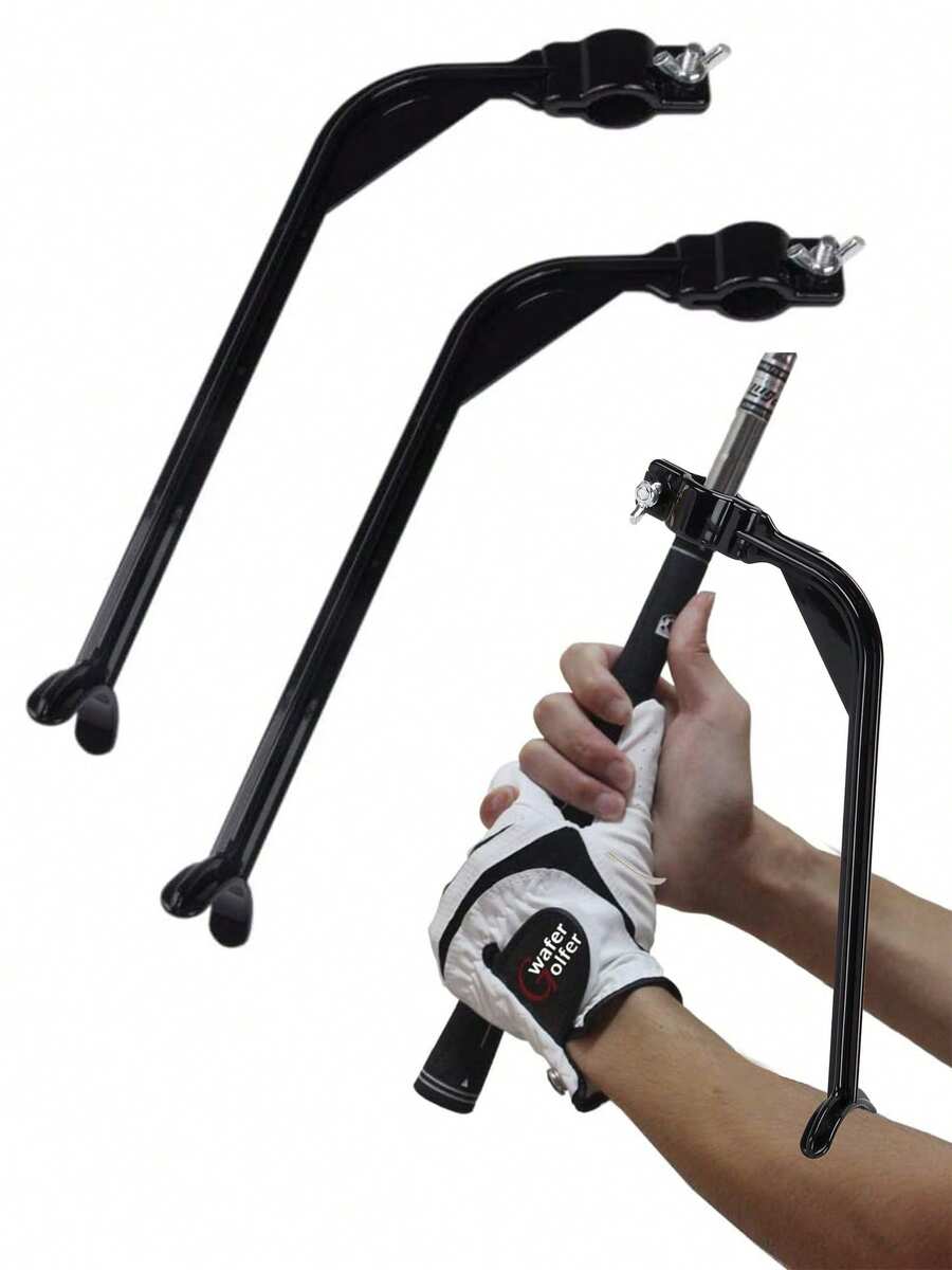 2-Pack Golf Training Wrist Hinge Golf Swing Training Aid Swing Correcting Trainer Tool For Golfers Beginners Arm Elbow Posture Teaching Accessory For Golf Club PracticeX - Black - View 1