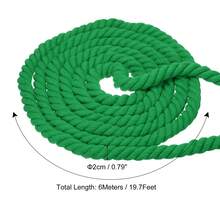 Tug Of War Rope For Adults Teen, 3-Strand Natural Twisted Cotton Rope With Flag For Yard Game Team Building Activities - Green - View 2