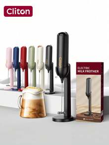 CLITON Battery-Powered Milk Frother (Batteries Not Included) - For Coffee, Latte, Hot Chocolate, 3 Styles (Single/Classic-Plastic/Upgraded-Stainless Steel), 6 Colors (Black/White/Pink/Green/Red/Blue) - Perfect Gift For Christmas, St. Nicholas Day, Valentine's Day, New Year, Housewarming & Easter - Multicolor - View 11