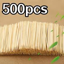 500/1000支装竹制牙签，用于牙齿清洁，双头木制牙签，多用途竹签，牙齿清洁牙签，派对/家庭/餐厅/酒店用品，清洁用品，返校必备品 - 彩色 - 查看 11