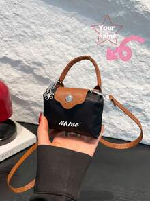 1 Custom Outdoor Bag, Can Be Printed With Personalized Name Or Holiday Greetings. Customize Your Own Bag. 1 Custom Outdoor Bag, Pu Magnet Closure Fashion Niche Design Contrast Color Mini Handbag, Adjustable Shoulder Strap Shoulder Messenger Bag Suitable For Teenagers To Travel, Shopping, Party, Date And Daily Use, Is A Perfect Gift For Teenagers - Contrast Color Tote Bag - View 12