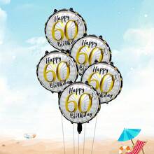 5pcs Black & Gold Foil Balloons - 18 Inches Round Digit, Suitable For 21st, 30th, 40th, 50th, 60th Birthday Celebration - Perfect For Party Decoration, Anniversary, Birthday Party - Multicolor - View 16