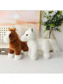 1 pieza Muñeca de peluche de poni realista y adorable, almohada decorativa, decoración del hogar, regalo para niños/niñas para cumpleaños, Pascua o Día de San Valentín - Multicolor - Ver 9