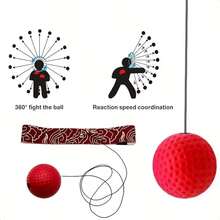 Head Mounted Boxing Agility Training Ball, Martial Arts Punching Reaction Reflex Ball, Adult Home Fitness Equipment, Adjustable Anti-Drop Speed Ball, Gym - Multicolor - View 5