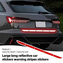1 件/2 件-汽车反光贴纸，后保险杠贴花贴纸强反光条高强度可见性贴花夜间警告标志 35.82 * 1.57 英寸自粘 SUV 卡车（多色）-汽车-汽车配件
