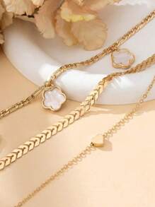 Lot de 3 bracelets de cheville élégants à trèfle porte-bonheur pour femmes, bracelets de cheville en cristaux de guérison à cinq feuilles, convenant à un port quotidien, cadeau idéal pour la petite amie, l'épouse ou la partenaire