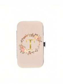 7件套指甲钳套装，金色花卉字母图案，含便携收纳盒，大容量指甲护理盒，不锈钢工具，超锋利防溅指甲钳套装，经典设计剪钳盒，适用于移动美容、旅行、外出、居家学习等场合。 - 米色 - 查看 14