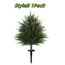 2026 New 2FT Artificial Cedar Topiary Tree With Garden Spikes – UV Resistant Faux Cypress Shrub For Outdoor Garden, Porch, Patio 1 Pack Realistic Decorative Plant For Home & Holiday  (Style B 1 Pack) - Style B 1Pack - 查看 1