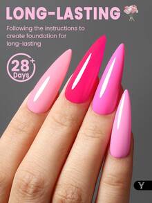 YOKEFELLOW 6色亮粉色凝胶指甲油，10毫升春夏彩色凝胶指甲油，光泽持久，可使用LED UV灯轻松卸除，打造沙龙级美甲效果，适合美甲沙龙、美甲店、DIY居家使用，女士适用，2025母亲节新品礼物 - 彩色 - 查看 4