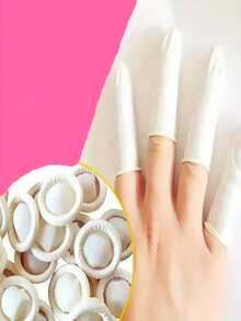 100pcs Disposable Finger Covers, Latex Finger Covers, Thickened High Elastic Rubber Finger Covers, Finger Protection, Finger Hygiene, Finger Care Home Pack Finger Covers - White - View 7