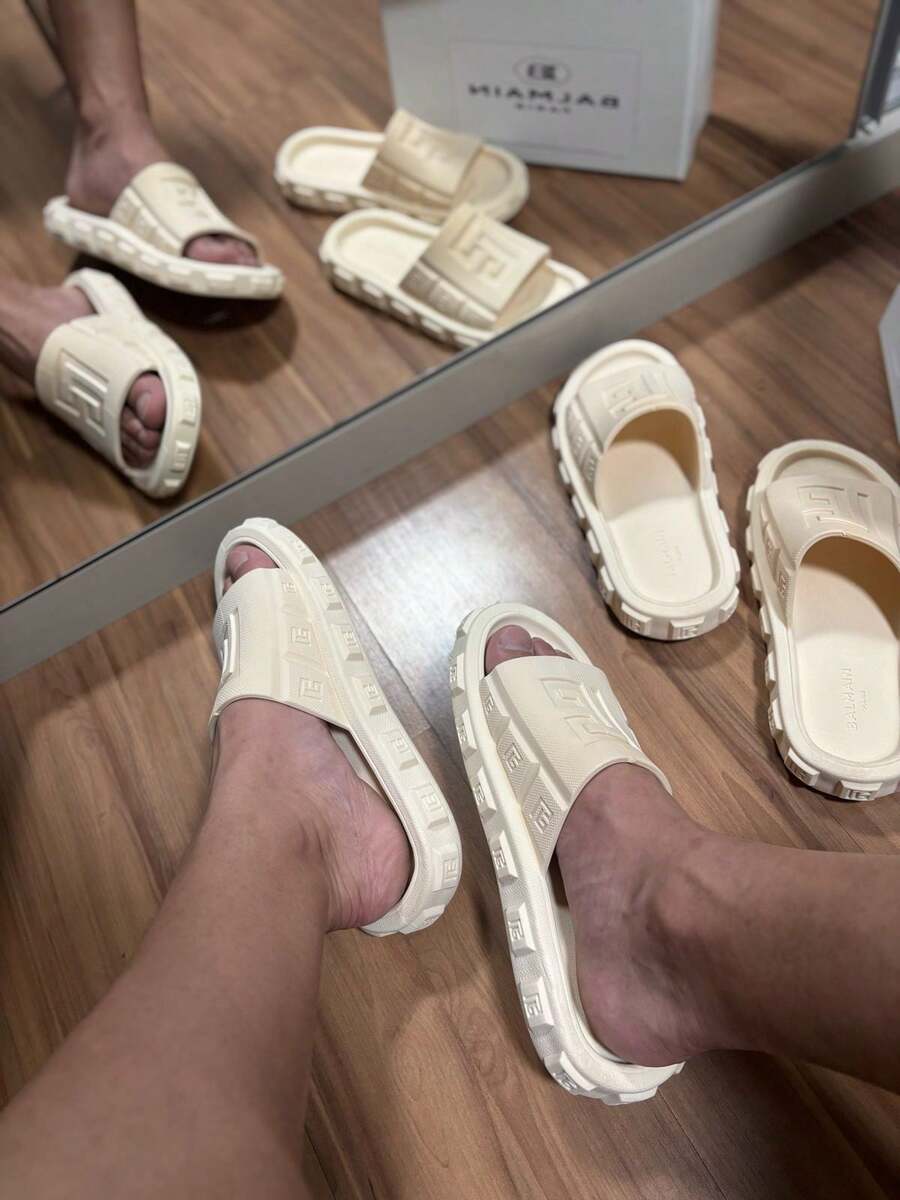 Men's Flip Flops Beach Sandal Cloud Men's Beach Blackberry Beach Casual Bohemian College Outdoor Latex Men's Flip Flops Beach SUMMER AUTUMN - 米色 - 查看 1