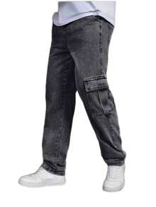 Cargo Pants Skate Khaki Streetwear Retro 6 Bags Aesthetic Pinterest Tumblr Cuffless - Xám - Xem 2