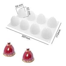 硅胶烘焙模具，适用于甜点和蛋糕，不粘易脱模，适用于慕斯蛋糕、糖果、糕点、巧克力、水果布丁、果冻、冰淇淋、圣诞蛋糕装饰。包括长方形、正方形、圆柱形、球形和蛋形。 - 彩色 - 查看 18