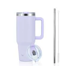 watersy 1pc WATERSY 30 Oz/40 Oz Tumbler With Handle And Straw | 100% Leakproof Insulated Tumblers, Vacuum Reusable Stainless Steel Insulated Water Bottle Travel Mug Cup | Includes ALL Accessories:2 In 1 Lid, Stainless Steel Straw, & Cleaner, For Outdoor, Camping