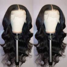 40 Inch 13x6 Body Wave Lace Front Wigs Human Hair 250% Density Body Wave HD Lace Front Wigs Human Hair Pre Plucked Bleached Knots Transparent Frontal For Women - Natural Black - 查看 1