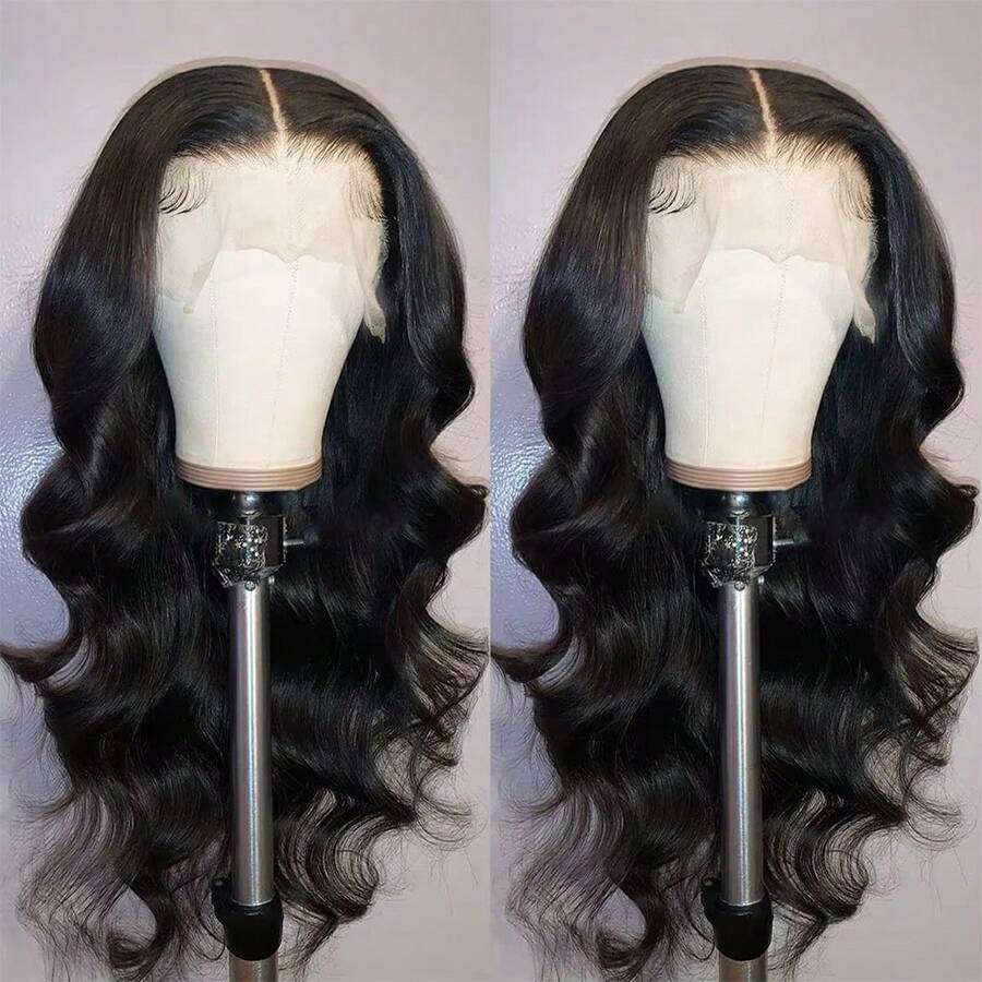 40 Inch 13x6 Body Wave Lace Front Wigs Human Hair 250% Density Body Wave HD Lace Front Wigs Human Hair Pre Plucked Bleached Knots Transparent Frontal For Women - Natural Black - 查看 1