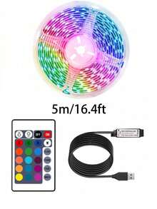1pc USB DIY Backlight TV LED Strip Lights, 3.28ft/100ft Multi-Color Rope Lights With Remote Controller, Suitable For Nursery, Home Wall, Bedroom, Hallway, Garden Bar Decor - Multicolor - View 11