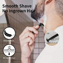 优质哑光黑色双刃剃须刀，男女皆宜，耐用金属手柄，可重复使用且便携，非常适合旅行，男士剃须必备品|便携式剃须刀|镀铂金刀片