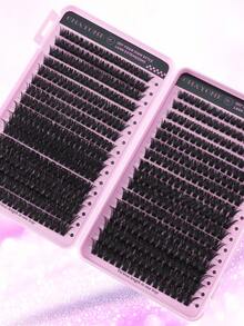 544/640pcs D-Curl Fluffy False Eyelashes, High Capacity, Suitable For Creating Dense, Fluffy And Natural Eye Makeup, DIY Home Makeup, Large Capacity Single Lash Book, Suitable For Beginners, Starters, Makeup Artists, Soft And Long-Lasting, Can DIY Fox Eye/Cat Eye Makeup, Segmented Lash Extension, Portable Lash Book, Convenient For Travel, Suitable For Stage, Wedding - D - View 11
