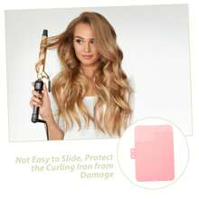 1 件精致简约时尚白色硅胶垫直发器隔热白色卷发器直发器夹保护套，硅胶耐热垫便携式旅行支架直发器收纳袋适用于卷发棒 - 彩色 - 查看 10