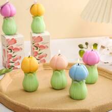 1 件郁金香花形香薰蜡烛，家居装饰小雕像，适合家庭、餐厅、生日、派对、浴室 - 彩色 - 查看 2