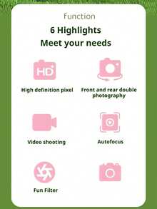 Mini Digital Camera, HD Camera Can Take Photos & Videos, Fun Christmas/Halloween/Thanksgiving Gift - Pink - View 6