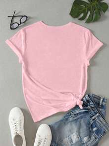 Ciao 龙虾和柠檬印花女士休闲圆领短袖T恤，夏季海滩T恤