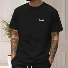 Men's T-Shirt Short Sleeve 100% Cotton Summer - Black - View 1