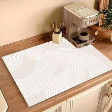 1 pezzo di tappetino per lavaggio e asciugatura semplice e stampato, super assorbente, decorazione da tavolo, tappetino assorbente per lavandino, asciugatura rapida, lavabile, pieghevole e a prova di muffa.