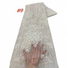 2025 High Quality African Sequins Tulle Embroidered Groom Lace Fabric French Beaded Lace Fabric For Nigerian Wedding Material Dress