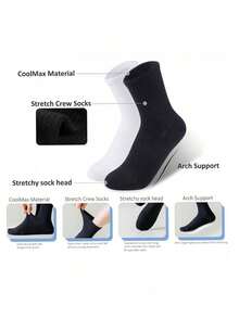 1/2/3/5/6/10/12 双男士袜子跑步徒步运动长袜中筒袜高筒轻便袜，适合健身，秋季