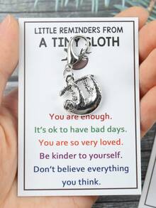 适合任何人的鼓舞人心的积极礼物 - 小提醒情感鼓励支持小有趣可爱的树懒钥匙扣礼物适合家庭朋友同事学生毕业婚礼生日圣诞节等汽车配件包饰背包适合学校哥特 Y2k