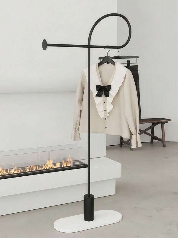 Modern Industrial Coat Rack With Marble Base - Scandinavian Standing Garment Rack, Heavy Duty Metal Entryway Organizer For Bedroom Living Room, Space Saving Luxury Floor Clothes Hanger, Contemporary Home Decor.