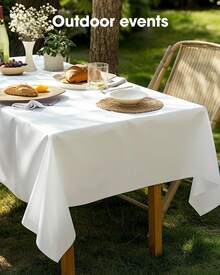 Party Solids 4/8 Pack Premium Plastic Tablecloth 54in. X 108in. Rectangle Plastic Table 8/4PCS Set - White - View 7