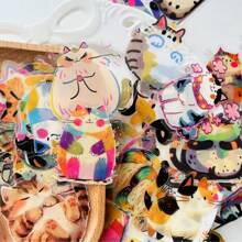 50pcs Cute Cat Transparent Stickers, Cartoon Animal Decor For Luggage, Laptop, Notebook, Scrapbook, Skateboard, Guitar, Helmet, Cup, Phone Case, DIY Waterproof Decals,School Supplies,Back To School