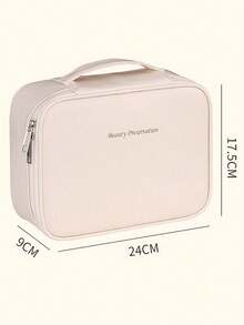 1 件 PU 皮革化妆包，大容量防水女士化妆品收纳包，多功能旅行洗漱包化妆旅行洗漱包收纳必备礼品收纳拉链配件指甲 - 彩色 - 查看 10