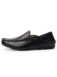 Herren Lederschuhe Herren Frühling Loafer Slip On Business-Casual Lederschuhe Klassische weiche Mokassins atmungsaktive Flache Schuhe