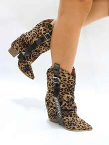 Women's Fashion Boots - Leopard - View 2