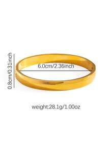 18K金极简四色手链，4毫米宽不锈钢情侣奢华手链，男女皆宜，精美礼品 - 星星 - 查看 12