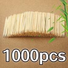 500/1000支装竹制牙签，用于牙齿清洁，双头木制牙签，多用途竹签，牙齿清洁牙签，派对/家庭/餐厅/酒店用品，清洁用品，返校必备品 - 彩色 - 查看 10