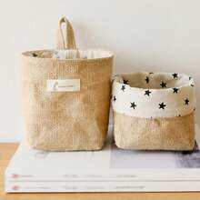 Yiuswoy 1 peça Mini Cesta de Armazenamento de Tecido de Juta, Cesta de Parede para Cozinha, Restaurante, Cesta de Armazenamento, Para Banheiro, Quarto, Sala de Estar, Dormitório, Escritório, Mesa, Artigos Diversos, Cesta de Organização, Decoração para Casa, Cesta de Presente, Cestas de Prateleira