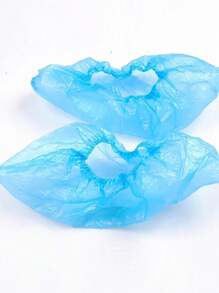 100 pièces Couvre-chaussures en plastique jetables, couvre-chaussures jetables antidérapants, couvre-chaussures de pluie imperméables, couvre-chaussures de protection pour bottes de travail, tapis, convenant pour l'intérieur, le bureau, les jours de pluie, les écoles, les bureaux, la maison et les voyages