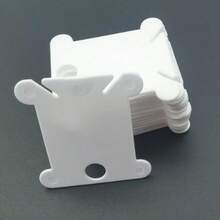 qingfei 150pcs Transparent Plastic Thread Spools - Cross Stitch Floss Organizer DIY Sewing Embroidery Thread Bobbins, Plastic Spools, Hard Spools - White - View 6