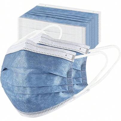 100Pcs Disposable Face Masks, Mask, 3 Ply Disposable Mask