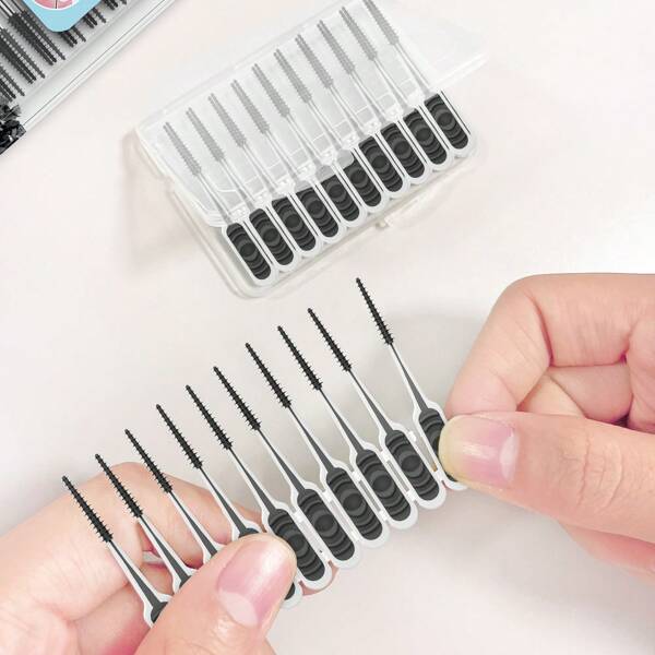Dr.Emma 200 piezas Cepillos interdentales de carbón y palillos de dientes