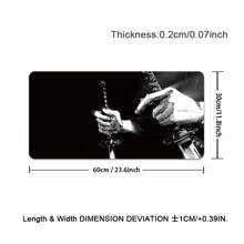 Extra Large Gaming Mouse Pad, Hold A Sword Pattern Desk Mat, Black And White Sword Design, With Non-Slip Rubber Base, Washable Office & Gaming Mousepad, With Precision Edging For ESports, Computer & Office Use